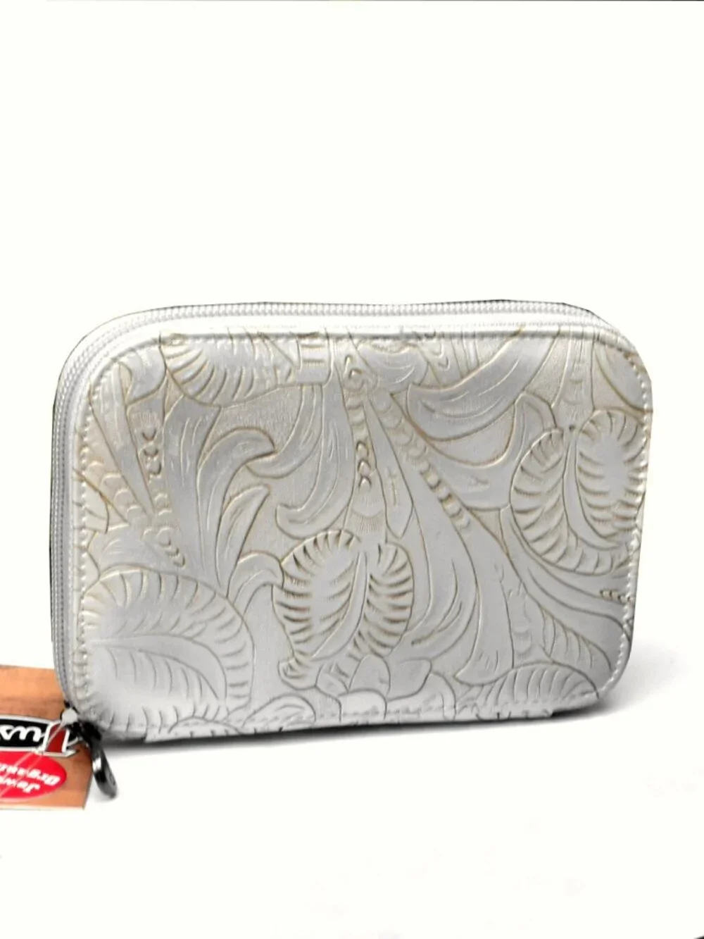 Justin White Tooled Western Jewelry Case NWT